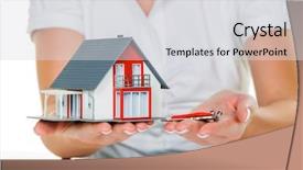  Presentation with leasing - Presentation theme with plot land - broker for real estate background and a light gray colored foreground