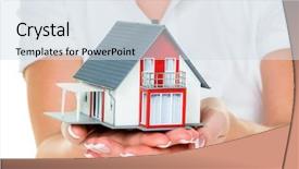  Presentation with leasing - Presentation design consisting of plot land - broker for real estate background and a sky blue colored foreground