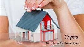  Presentation with house key - Slide set featuring denied - cancel reject deny warning concept background and a light gray colored foreground