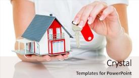  Presentation with leasing - Presentation theme having plot land - broker for real estate background and a soft green colored foreground