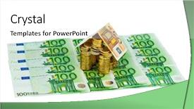  Presentation with land - Beautiful theme featuring plot land - house made of coins backdrop and a  colored foreground
