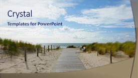  Presentation with footprints in sand - Colorful presentation design enhanced with plot land - sand driveway leading backdrop and a light blue colored foreground