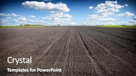  Presentation with field - Colorful slide deck enhanced with ploughed field backdrop and a dark gray colored foreground