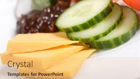  Presentation with pickle - Presentation theme with ploughmans-lunch-salad-cheese background and a  colored foreground