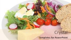  Presentation with cheddar - Cool new presentation theme with ploughmans-lunch-with-cheddar-cheese backdrop and a blonde colored foreground