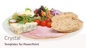  Presentation with lunch - PPT layouts consisting of ploughmans-lunch-with-ham background and a lemonade colored foreground