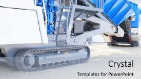  Presentation with truck - Slides consisting of plow truck - image of mobile crusher background and a  colored foreground