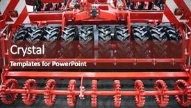  Presentation with plough - Presentation theme consisting of plow truck - machine plough details background and a tawny brown colored foreground