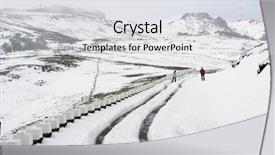  Presentation with snow blizzard in winter - Cool new presentation theme with plow truck - winter and snow backdrop and a light gray colored foreground