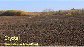  Presentation with autumn morning - Colorful theme enhanced with plowed agricultural field in nice backdrop and a tawny brown colored foreground