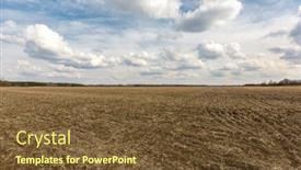  Presentation with agricultural - Audience pleasing slide set consisting of plowed-agricultural-field-in-spring backdrop and a tawny brown colored foreground