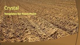  Presentation with agricultural - Audience pleasing presentation theme consisting of plowed agricultural soil backdrop and a tawny brown colored foreground