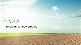  Presentation with agriculture field - Slides enhanced with plowed agriculture field and blue sky with clouds in sunset background and a cool aqua colored foreground