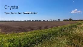  Presentation with hot spring - Presentation theme consisting of plowed-farm-fields background and a light blue colored foreground