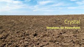  Presentation with sky blue - Theme with plowed-field-and-blue-sky background and a tawny brown colored foreground