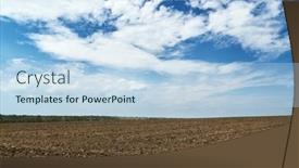  Presentation with agriculture field - Theme featuring plowed-field-and-blue-sky background and a light blue colored foreground