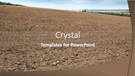  Presentation with blue sky - Cool new PPT theme with plowed-field-and-blue-sky backdrop and a violet colored foreground