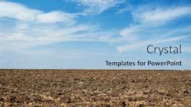  Presentation with agriculture field - Slides having plowed-field-and-blue-sky background and a light blue colored foreground