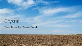  Presentation with agriculture - Colorful presentation design enhanced with plowed-field-and-blue-sky backdrop and a light blue colored foreground