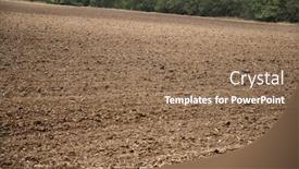  Presentation with agriculture field - Presentation consisting of plowed-field-and-blue-sky background and a violet colored foreground