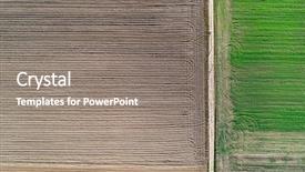  Presentation with agriculture field - PPT theme with plowed field and green meadow background and a  colored foreground