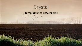  Presentation with agricultural - Beautiful slide deck featuring plowed-field-at-the-edge backdrop and a soft green colored foreground