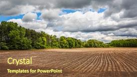  Presentation with wisconsin - PPT theme featuring plowed field in south central background and a tawny brown colored foreground