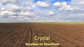  Presentation with blue sky - Slides featuring plowed-field-in-spring-time background and a tawny brown colored foreground