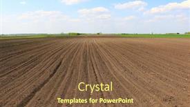  Presentation with spring - Colorful PPT theme enhanced with plowed-field-in-spring-time backdrop and a tawny brown colored foreground