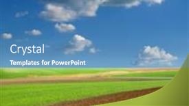  Presentation with field - Slides featuring plowed-field-in-spring-time background and a teal colored foreground