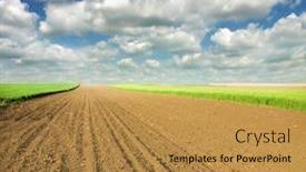  Presentation with field - Cool new presentation with plowed-field-in-spring-time backdrop and a gold colored foreground