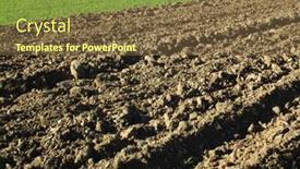  Presentation with green earth - Colorful slide deck enhanced with plowed-field-with-a-green backdrop and a tawny brown colored foreground