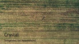  Presentation with agriculture water irrigation canals farming - Theme featuring plowed meadow with single man background and a coral colored foreground