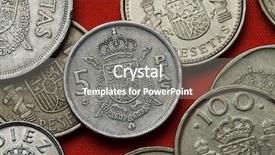 Presentation with spain - Slides featuring plta - coins of spain coat background and a gray colored foreground