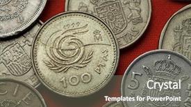  Presentation with international - Cool new slides with plta - coins of spain emblem backdrop and a gray colored foreground