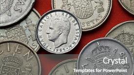  Presentation with spain - Beautiful presentation featuring plta - coins of spain king juan backdrop and a gray colored foreground