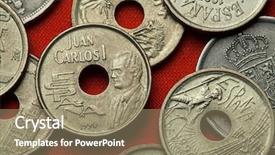  Presentation with bibliography on king - Beautiful slides featuring plta - coins of spain king juan backdrop and a coral colored foreground