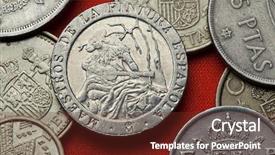  Presentation with spanish - Presentation with plta - coins of spain spanish commemorative background and a tawny brown colored foreground
