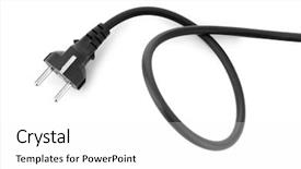  Presentation with electric cable - PPT theme having electrical plug - black electric cable isolated background and a white colored foreground