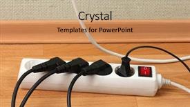  Presentation with power boat - Slide deck consisting of extension cord - overloaded power boards close up background and a coral colored foreground