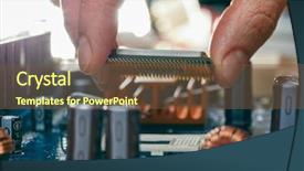  Presentation with microprocessor - Audience pleasing PPT layouts consisting of plug in cpu microprocessor backdrop and a tawny brown colored foreground