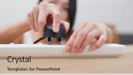  Presentation with power plug - Audience pleasing presentation theme consisting of plug in the power cord backdrop and a coral colored foreground