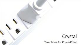  Presentation with outlet - Presentation design enhanced with plug plugged into a multiple background and a  colored foreground
