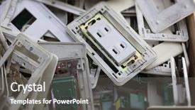  Presentation with outlet - Beautiful PPT theme featuring plugged - replacing household electric parts old backdrop and a gray colored foreground