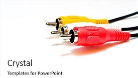  Presentation with cables - PPT theme enhanced with plugs and cables on white background background and a white colored foreground