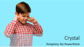  Presentation with blue music - Audience pleasing slides consisting of plugs ears to avoid hearing backdrop and a arctic colored foreground