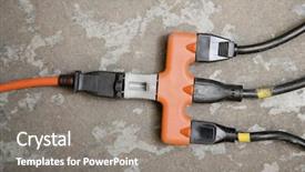  Presentation with power plug - Slide deck consisting of plugs in extension cord background and a gray colored foreground