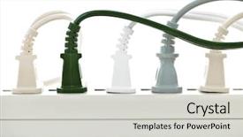  Presentation with power plugs - PPT theme having plugs plugged into electric power background and a light gray colored foreground