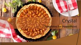  Presentation with cake - Amazing slides having plum cake backdrop and a red colored foreground