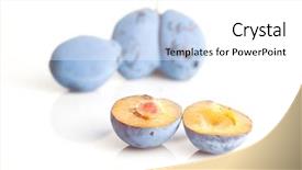  Presentation with fruit tree - Beautiful presentation design featuring plum fruit with original color backdrop and a  colored foreground